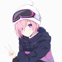 This is a pixiv picture whose title is マシュとスキーに来たよ.