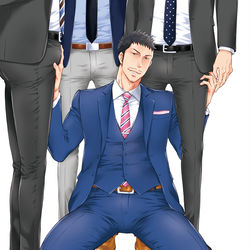 This is a pixiv picture whose title is スーツフェチリーマンの欲情.