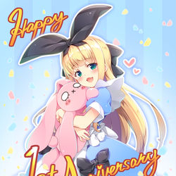 This is a pixiv picture whose title is 有栖ちゃん活動一周年記念イラスト.