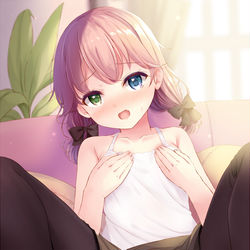 This is a pixiv picture whose title is オッドアイな娘を.