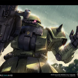 This is a pixiv picture whose title is ザクⅡF2型！.