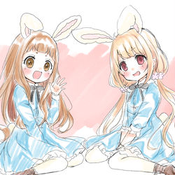 This is a pixiv picture whose title is 3/3あんになちゃんみみの日とひなまつり！.