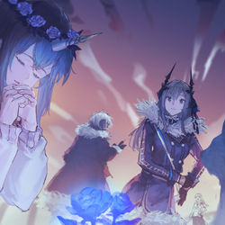 This is a pixiv picture whose title is 【PFLS】夜明けに咲く花.