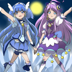 This is a pixiv picture whose title is 二人はお嬢様キュア.