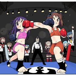 This is a pixiv picture whose title is 演習！六駆VS十六駆！.