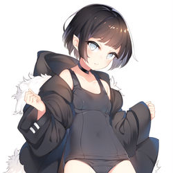 This is a pixiv picture whose title is スク水ナキ.