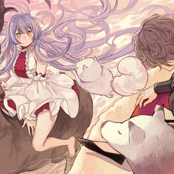This is a pixiv picture whose title is 半月：「FLY——！！」.