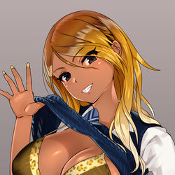 This is a pixiv picture whose title is ヒョウ柄の下着とか着けてそうで着けてなさそう.