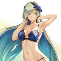 This is a pixiv picture whose title is 下着モデル「ブリュンヒルデさん」.