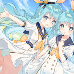 This is a pixiv picture whose title is 二人でならどこまでも.