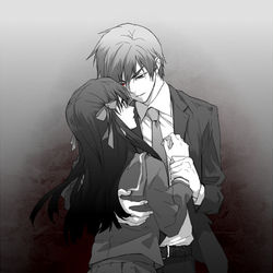 This is a pixiv picture whose title is 真か偽りか【怪異症候群】.