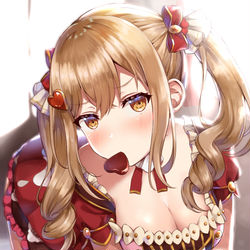 This is a pixiv picture whose title is ｢.......食う？｣.