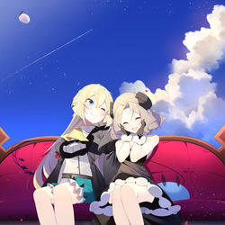 This is a pixiv picture whose title is スライム倒して３００年、知らないうちにレベルＭＡＸになってました.