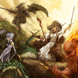 This is a pixiv picture whose title is 【PFLS】大樹に集いて.