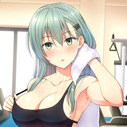 This is a pixiv picture whose title is あれ、提督じゃん。運動始めたの？.
