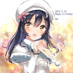 This is a pixiv picture whose title is 海未ちゃん生誕祭.