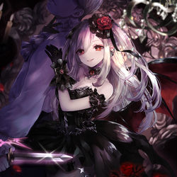 This is a pixiv picture whose title is 【帝国戦記】[銀月ノ闇姫]吸血の衝動・シャーリン.