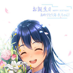 This is a pixiv picture whose title is 【ラブライブ】海未ちゃん誕生日イラスト描いてみました！【μ's】.