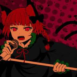 This is a pixiv picture whose title is 叫ぶ黒猫.
