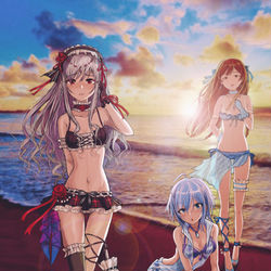 This is a pixiv picture whose title is 水着LoveLaika with Ranko.