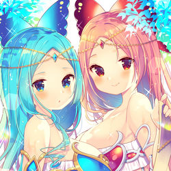 This is a pixiv picture whose title is 2人の水浴び.