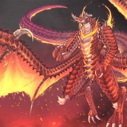 This is a pixiv picture whose title is 【PFLS】炎覇竜ウルカルド【ファイアランド】.