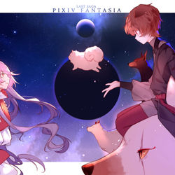 This is a pixiv picture whose title is 🌔.