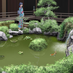 This is a pixiv picture whose title is 芭蕉の池.