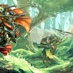 This is a pixiv picture whose title is 【PFLS】墓守共の戦争【黎明の戦い】.