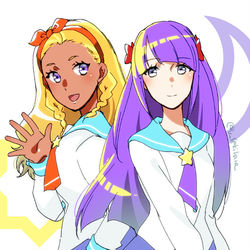 This is a pixiv picture whose title is 版権らくがきまとめ【百合】.