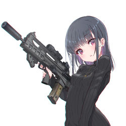 This is a pixiv picture whose title is ブルパップ少女.