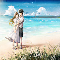 This is a pixiv picture whose title is 『恋蛍～10年後もずっと、君を想う～』.