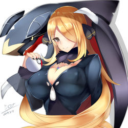 This is a pixiv picture whose title is シロナ＆ガブリアス.