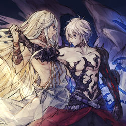 This is a pixiv picture whose title is 空と星と神と君.