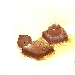 This is a pixiv picture whose title is 点字チョコ.