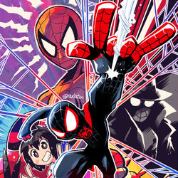 This is a pixiv picture whose title is in to the spider verse.