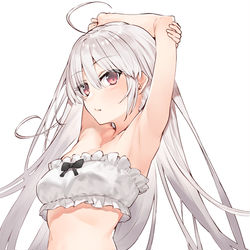 This is a pixiv picture whose title is 白髪ちゃん.