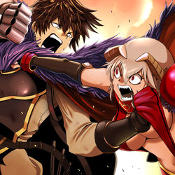 This is a pixiv picture whose title is 【PFLS】開幕殴打【レッドヴァルの戦い】.