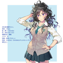 This is a pixiv picture whose title is 女子高生化診断.
