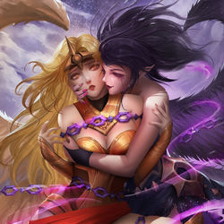 This is a pixiv picture whose title is Kayle&Morgana.