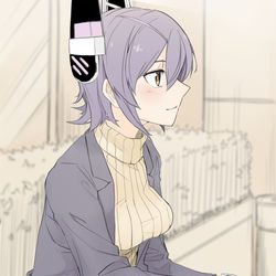 This is a pixiv picture whose title is デートで小休止する天龍ちゃんの横顔.