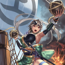 This is a pixiv picture whose title is 【お仕事】戦国大戦TCG『能島姫』.