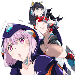 This is a pixiv picture whose title is グリッドマン六花さん＆アンチくんアカネさん.