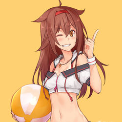 This is a pixiv picture whose title is 白露改二 - セーラー水着.