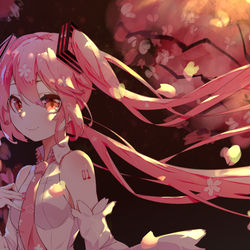 This is a pixiv picture whose title is 桜ミク.