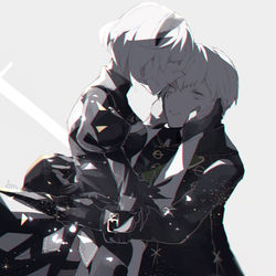 This is a pixiv picture whose title is contrast.