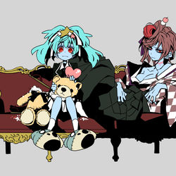 This is a pixiv picture whose title is ロリショタハイブリッドと遊女のアソート.