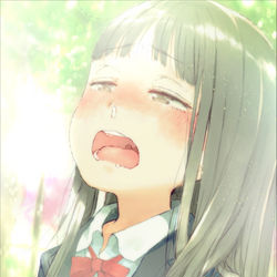 This is a pixiv picture whose title is くしゃみが出そうで出なさそうで出そうで出ない女の子.