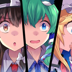 This is a pixiv picture whose title is 『こちら秘封探偵事務所』 心綺楼編3話.