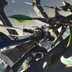 This is a pixiv picture whose title is 【PFLS】煙と白葉の舞う城下で.